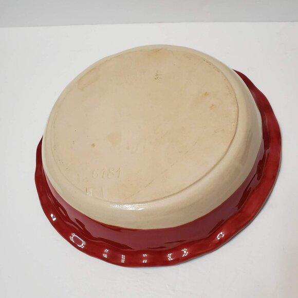 Emile Henry France Cranberry Red Pie Plate, Ceramic Crimped Edge Baking Dish - Picture 9 of 9